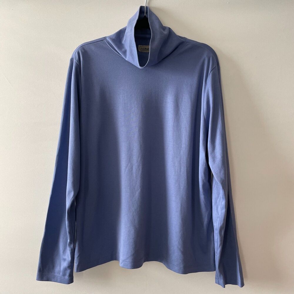 L.L.Bean Women’s XL Supima Cotton Blue Long Sleeve Turtle Neck Top
